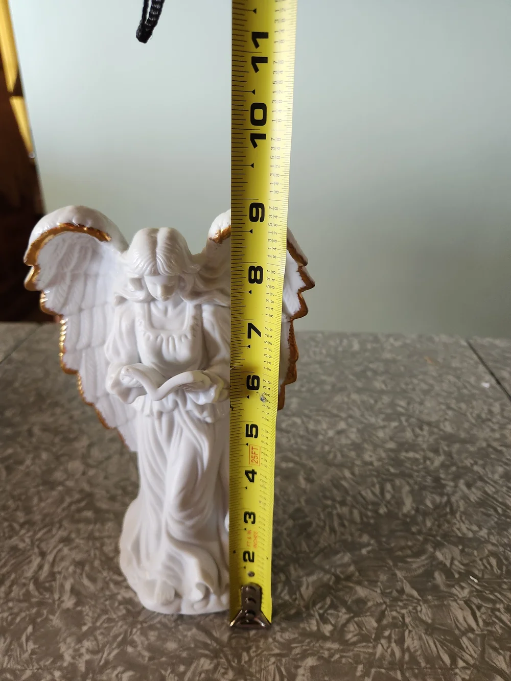 Source Unknown White and Gold Angel Figurine